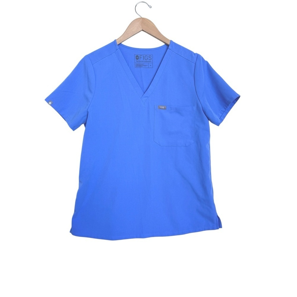 Figs Catarina Women Scrub Top Shirt Blue Medium Technical Collection Surgeon